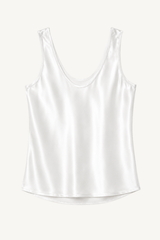 silk satin u tank - off white