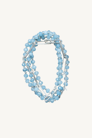 aquamarine + paperclip chain wrap bracelet
