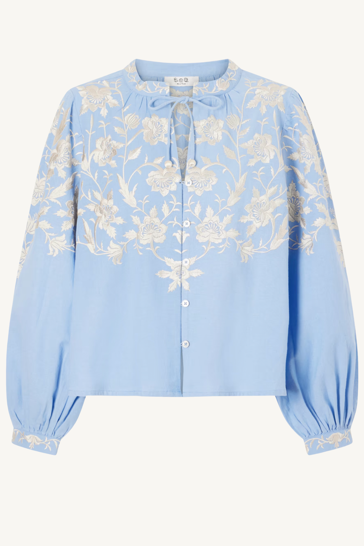 alina lace shirt - blue