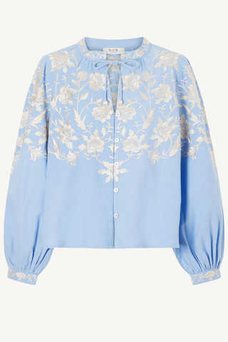 alina lace shirt - blue