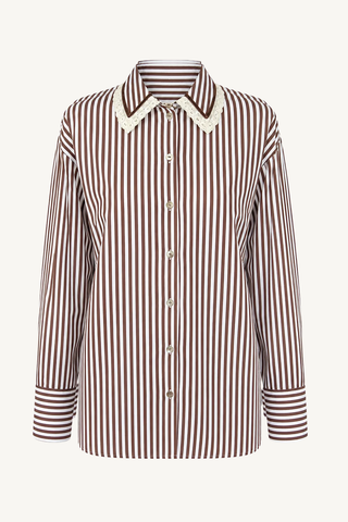 franca top - brown stripe