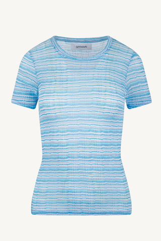baby tee - turquoise stripes