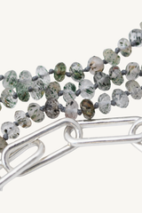 green tourmalinated quartz necklace