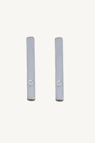 diamond bar studs - large