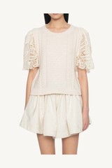 alina lace combo sweater - cream