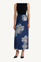 bora skirt - painterly dahlia placement