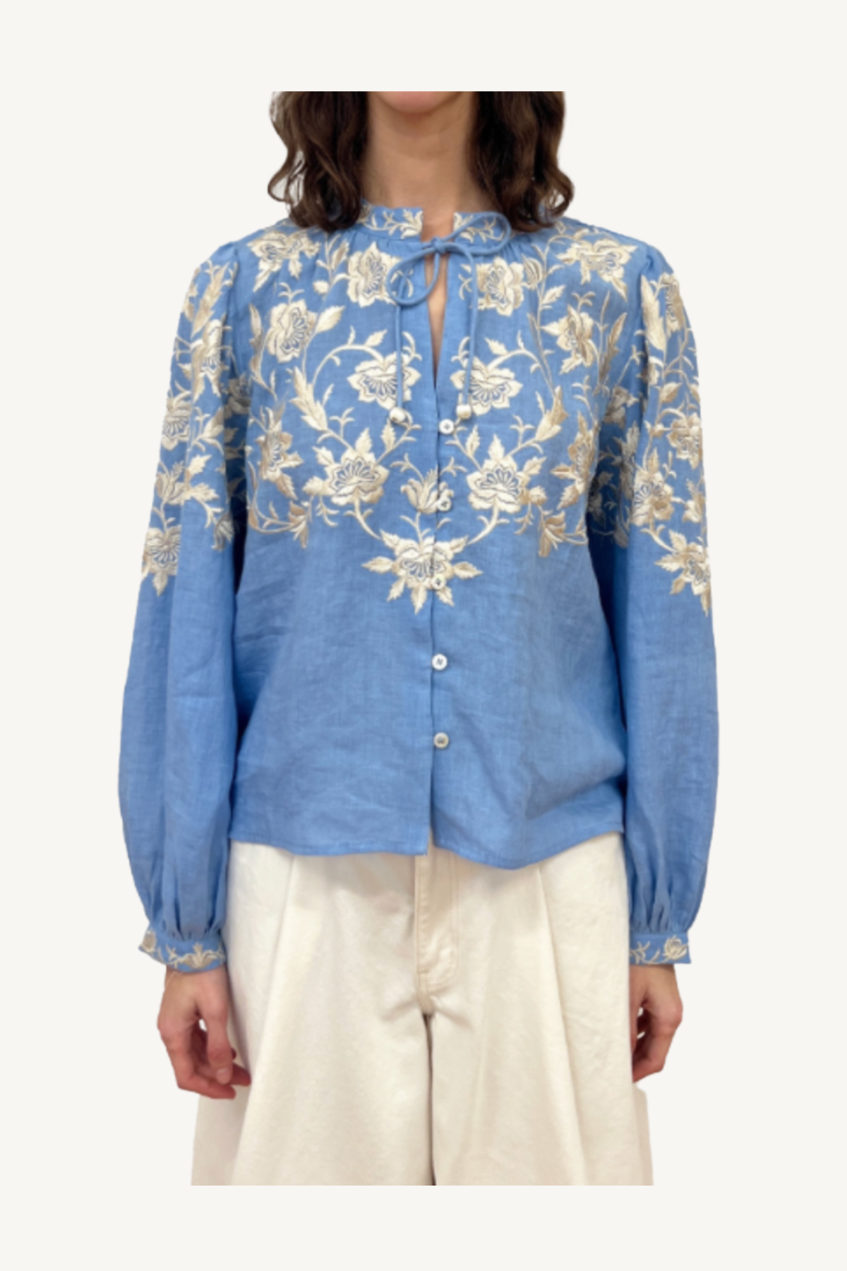 alina lace shirt - blue