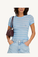 baby tee - turquoise stripes