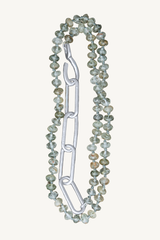 green tourmalinated quartz necklace