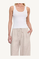 military ribbed crop tank - undyed
