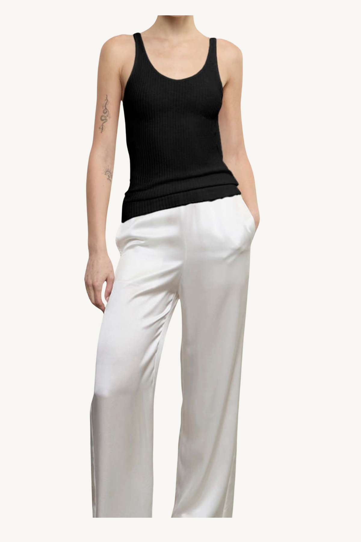 military ribbed crop tank - black