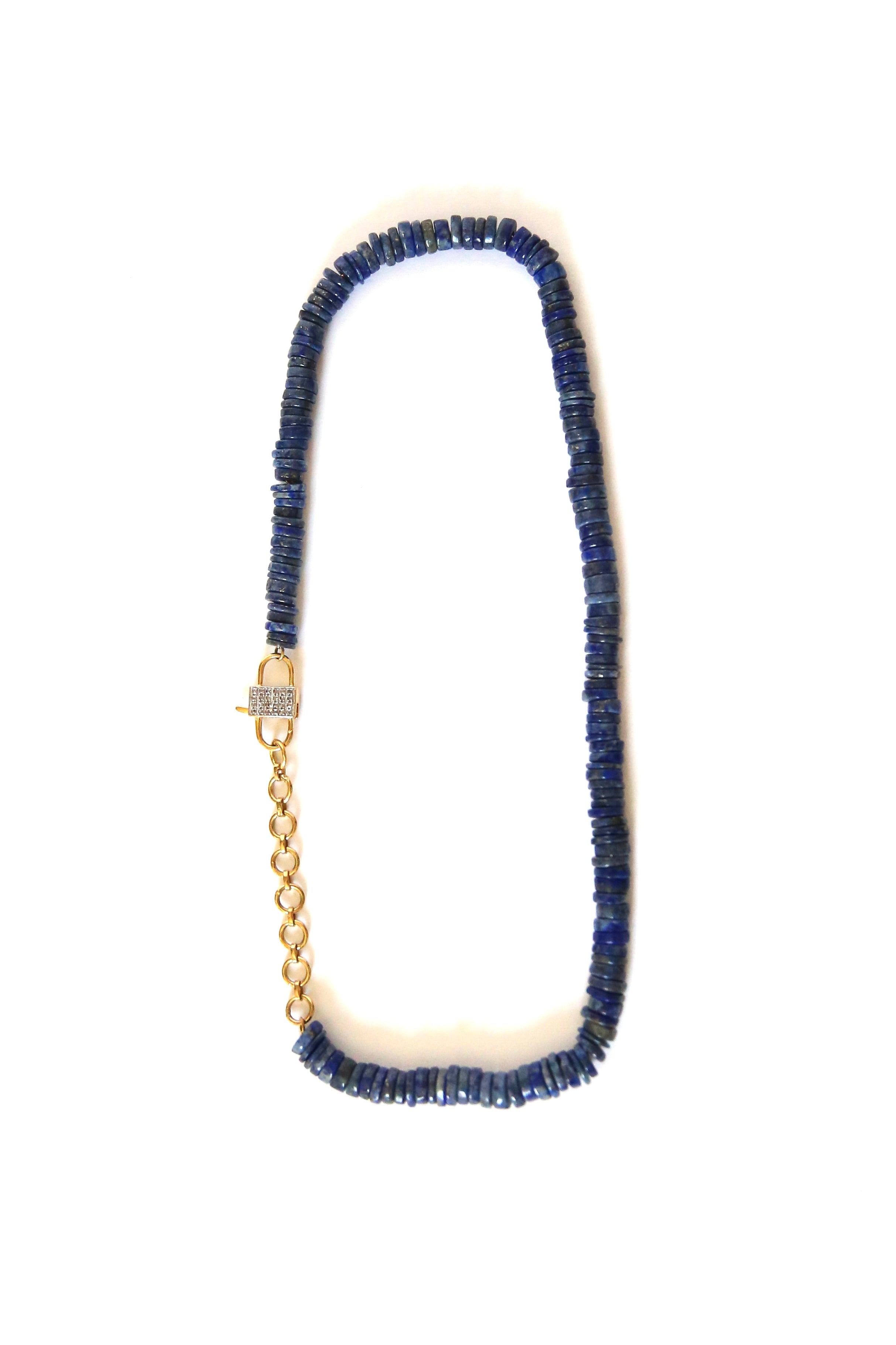 lapis bead necklace - short