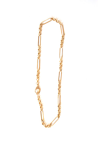 22kt gold over brass mix link necklace - long