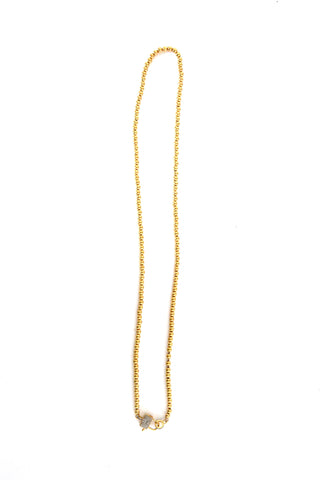 22kt gold over brass ball chain w/pave diamond clasp