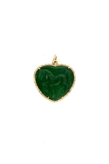 carved horse pendant - green onyx