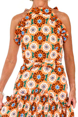 tatiana dress - flower pop orange