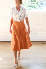 dancing dots blouse - small bordeaux print