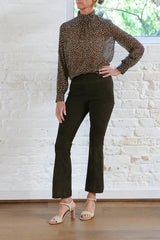 remie blouse - brown/creme wild dots