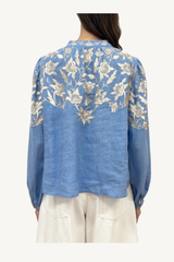 alina lace shirt - blue