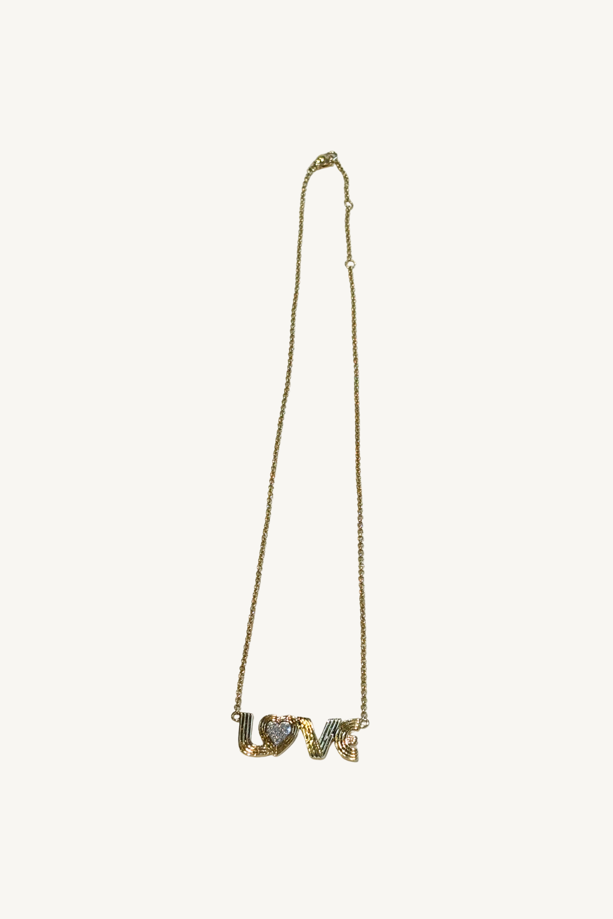 17" pave diamond "love" necklace