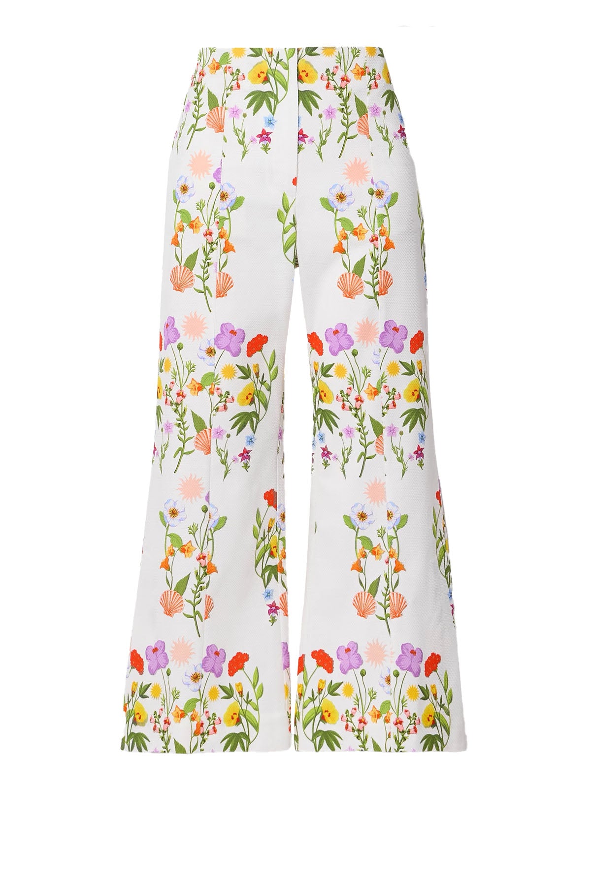 yves pique flared pants - terrazzo flower sun white