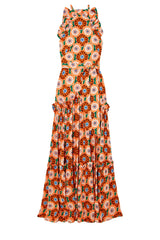 tatiana dress - flower pop orange