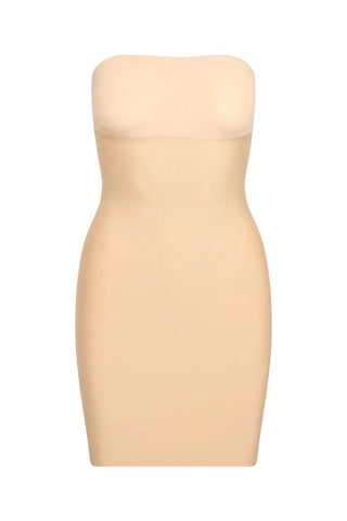 two-faced tech control strapless slip - beige
