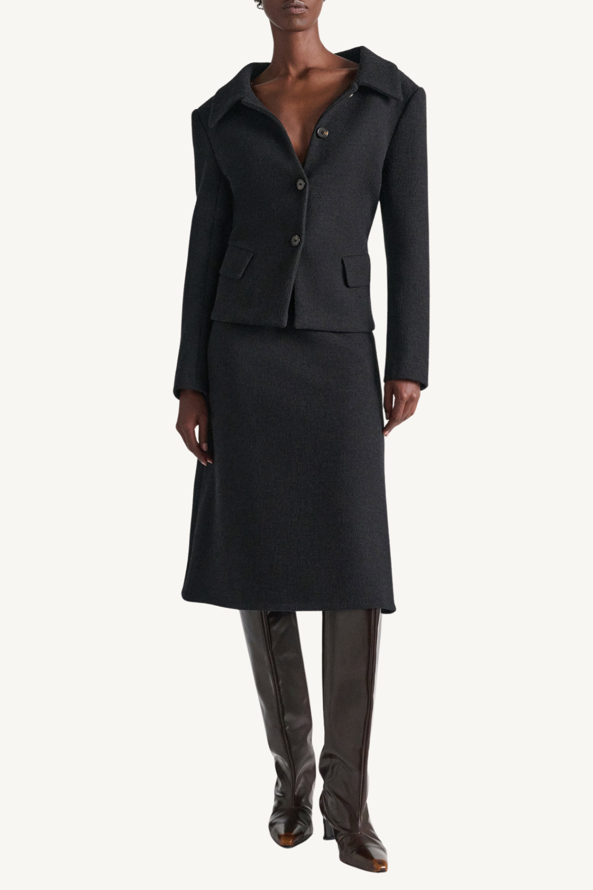 modern structure jacket - vinyl black