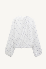 sheer spark blouse - camelia white