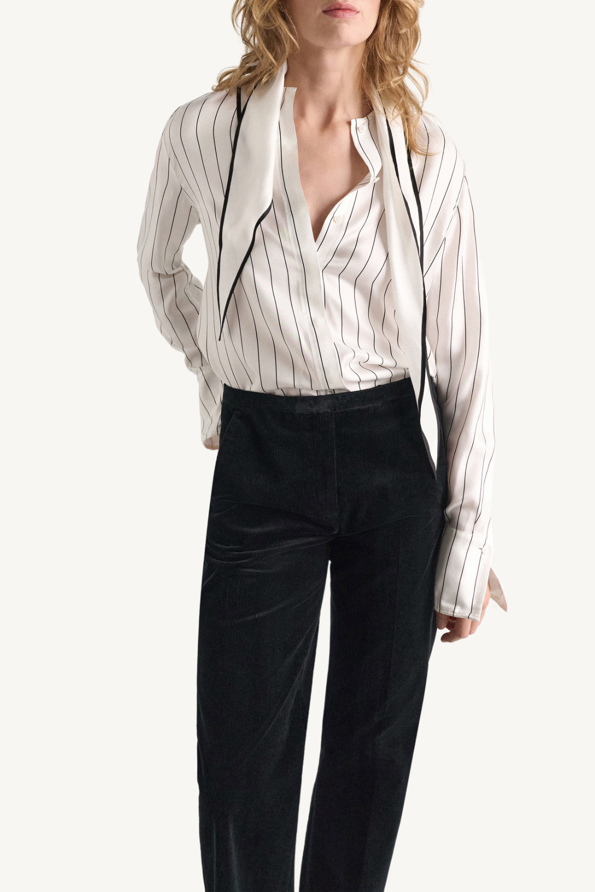 stripes with a twist blouse - stripe black