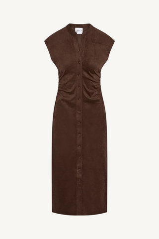 maud dress - faux suede