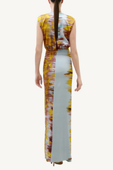 winona dress - abstract fire print