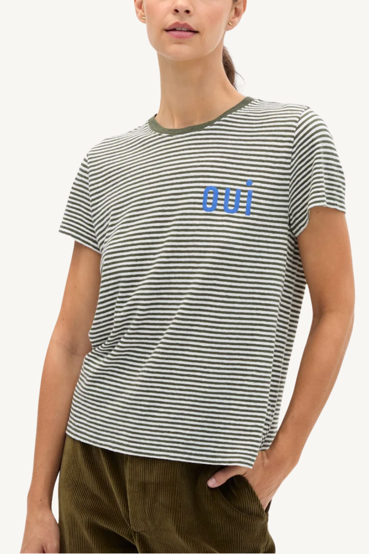 classic tee - cotton/linen mini stripe oui