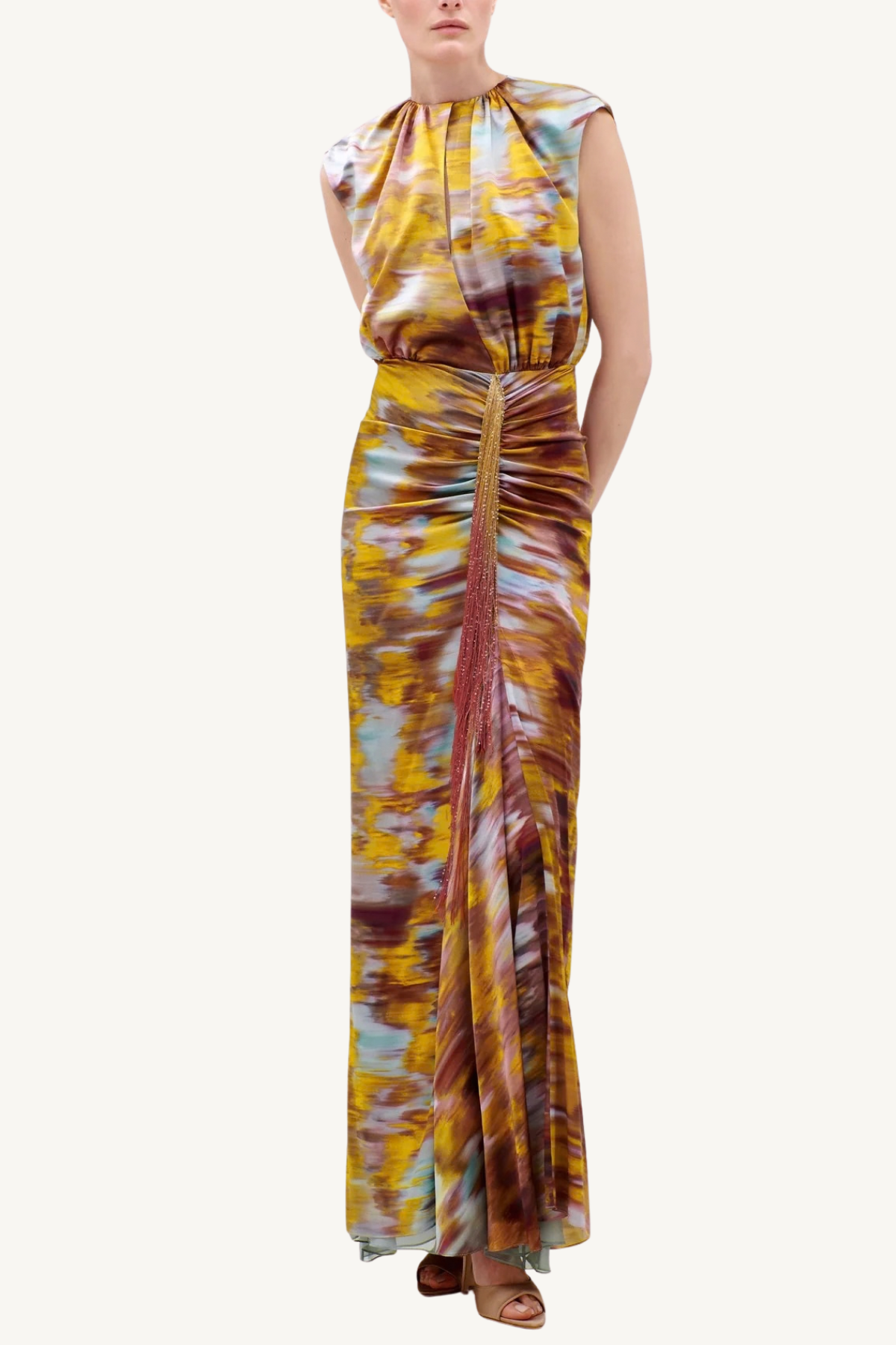 winona dress - abstract fire print