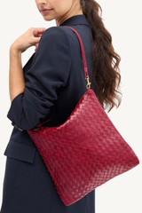 foldover clutch - medium woven diagonal