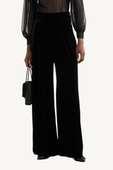 egnazia trousers - stretch velvet nero