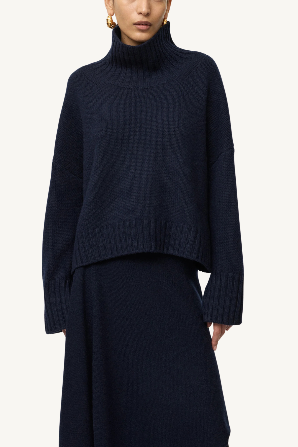 girlfriend turtleneck - navy