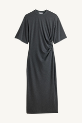luna cinched maxi dress - heathered charcoal