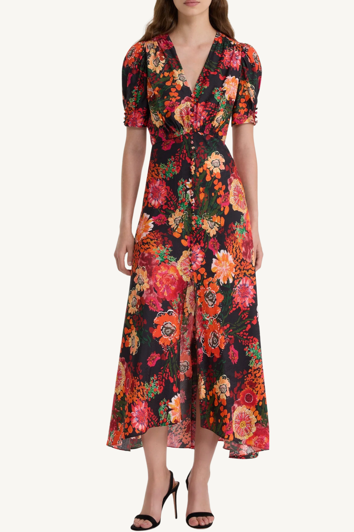 lea long dress - aster flame