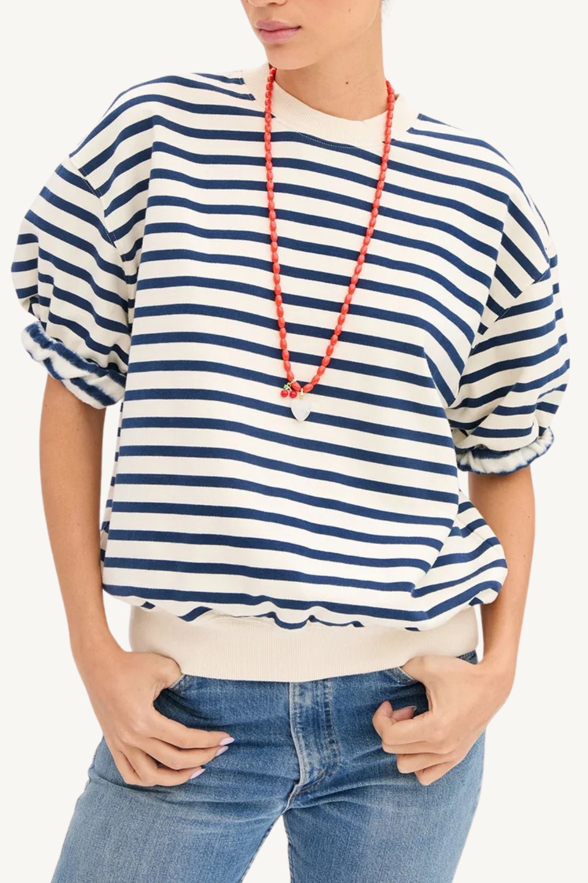 s/s oversized sweatshirt - stripes