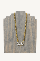 curb chain with pave diamond horsebit clasp