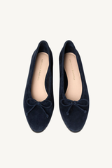 noelle flat - navy suede