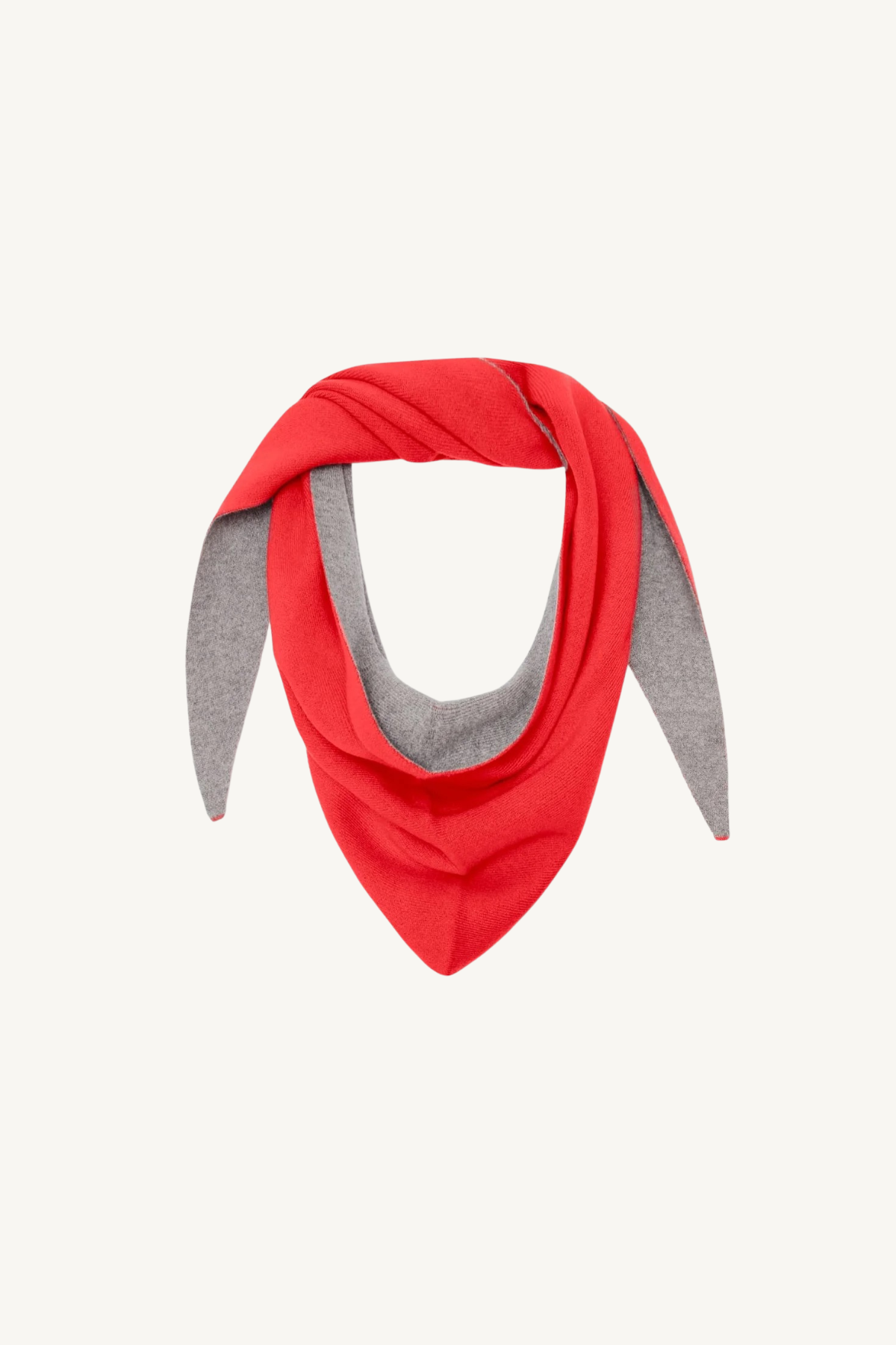 le petit scarf - pewter gray/ apple red