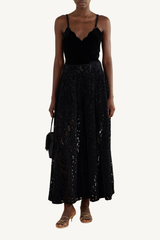 pyrite top - stretch velvet nera
