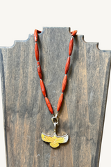 mother of pearl hawk pendant