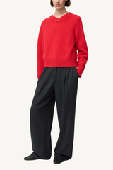 chunky v neck - rouge