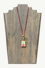 red quartz beaded necklace