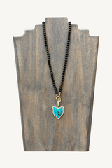 black onyx beaded necklace