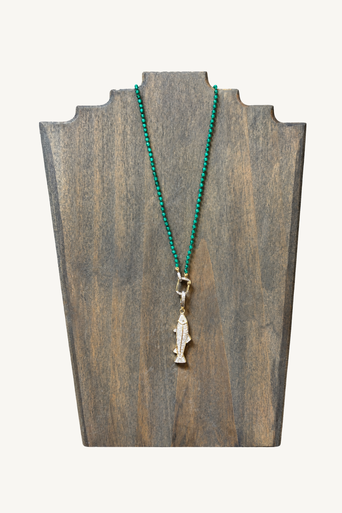 green onyx beaded necklace