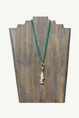 green onyx beaded necklace